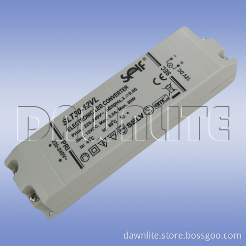 High Power Constant Voltage LED Power Supply 30W 12/24VDC(CE, SEMKO, RoHS Approved)